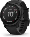 Garmin Fenix 6S Pro 42 mm schwarz am Silikonarmband schwarz