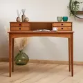 Schreibtisch MILANO mit 4 Schubladen und 1 Fach, Kastanien farben aus Massivholz, robuste Verarbeitung PC-Tisch mit Stauraum für Büro und Home-Of... - Braun