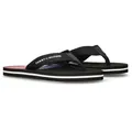 Zehentrenner TOMMY HILFIGER, Kinder, Gr. 34, schwarz, Polyester, casual, Schuhe, Slides, Sandale mit Zehensteg