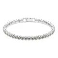 Swarovski Imber Emily Tennis Armband, Rhodiniertes Damenarmband mit Grauen Kristallen in Kesselfassung, Mit Faltverschluss, Armbandlänge: 16.5-18.5 cm, Armbandbreite: 0.3 cm
