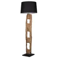 Riess Ambiente Massive Stehlampe BARRACUDA 177cm Eisenholz mit schwarzem Baumwollschirm Stehleuchte Wohnzimmerlampe Treibholzlampe