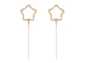 Wunderkerzen Hochzeit Stern 16x5cm 2er Set - Sternspritzer in Sternform für Vintage Hochzeitsdeko Feuerwerk gold