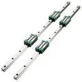 VEVOR Linearführung HSR 20 Serie Linearschienen, 1700 mm Länge Linearwelle CNC Linearführung mit 4 HSR 20 UU Lagerblöcken, Linear Führungsschiene für CNC-Maschine, Drehmaschinen, Linearführungsschiene