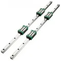 VEVOR Linearführung HSR 20 Serie Linearschienen, 1700 mm Länge Linearwelle CNC Linearführung mit 4 HSR 20 UU Lagerblöcken, Linear Führungsschiene