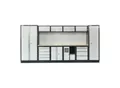 STIER Werkstatteinrichtung Basic 6-teilig mit Lochwand und Multiplex-Arbeitsplatte BxTxH 4235x460x2000mm (905234)