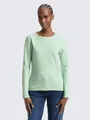 TOM TAILOR Denim Langarmshirt T-Shirt (im Einserpack) Langarmshirt mit Streifenmuster