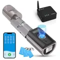 WELOCK Touch41 Türschloss Fingerabdruck mit WIFIBOX 3, Intelligentes Türschloss für Smart Home, Wasserdichtes Türschloss, Tor Türschloss Smart für 50-100mm Tür, Arbeit mit Alexa
