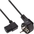 INLINE Netzkabel, Schutzk, gew, / Kaltgerätest, C13 links abgew,, schwarz, 0,3m