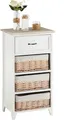 Kommode PROVENCE in weiß, Vintage, mit 1 Schublade und 3 Körben, Landhaus