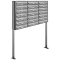 AL Briefkastensysteme 21 Fach Premium Edelstahl Stand Briefkasten Anlage für Post A4 modern, robust, wetterfest, Artikelnummer: 132T21S3
