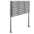 AL Briefkastensysteme 21er Edelstahl Standbriefkasten rostfrei als 21 Fach Briefkastenanlage DIN A4 in Postkasten Briefkasten Design modern