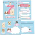 JUNAPACK Einladungskarten Hunde zum 7. Kindergeburtstag Einladungen mit Umschlägen Karten Welpen, Einladungskarten mit Umschlägen zum siebten Geburtstag Hunde