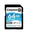 Canvas Go! Plus SD Memory Card for DSLRs cameras, 4K video production, SDG3/64GB