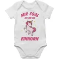 Shirtracer Shirtbody Mir egal ich bin ein Einhorn Sprüche Baby weiß 1/3 Monate