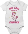 Shirtracer Baby Body Junge Mädchen - Sprüche - Mir egal ich bin ein Einhorn - 1/3 Monate - Weiß - babygeschenke zur geburt babymode witzig spruch egal. bodys mit babygeschenk spruche doch strampler