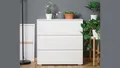 Kommode Highboard Anrichte Schrank Blanc in Weiß 3 Schubkästen 80x80 cm