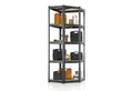 Juskys Eckregal Corner Basic, 5 Böden aus MDF-Holz, 175kg Traglast je Boden, Abstände frei wählbar