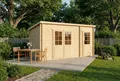 Alpholz Gartenhaus Holz Maria mit Anbau, BxT: 450x272 cm, in Naturbelassen mit 28mm Wandstärke