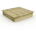 Wickey Sandkasten King Kong mit Sitzrand & abnehmbarem Deckel - Verschiedene Größen -, (Ideal für kreativen Sandspaß mit Freunden & Geschwistern, Fördert Kreativität & Motorik durch Sandspiele), Kesseldruckimprägniertes Holz mit 5 Jahren Garantie* 145x145x32cm