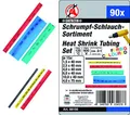 BGS Diy 88150 | Schrumpfschlauch-Sortiment | 90-tlg. | farbig | Verhältnis 2:1 | 6 Größen | im Sortimentskasten
