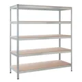 SCHULTE REGALWELT Stecksystem Schwerlastregal, BxHxT: 130 x 180 x 45 cm, 5 Böden, Metall - silberfarben