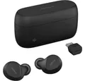 Jabra Evolve2 Buds wireless In-Ear-Kopfhörer (True Wireless Bluetooth, mit aktiver Geräuschunterdrückung ANC, IP57, MultiSensor Voice-Technologie, mit Wireless-Charging-Pad, Schwarz)