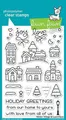 Lawn Fawn, clear stamp, winter village