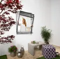 Insektenschutzrollo Plus für Fenster, Fliegengitter mit Rahmen zum hochschieben, Windhager, transparent, ohne Bohren, Moskitonetz Rollo 130 x 160 cm, erhältlich in anthrazit oder weiß