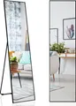 COSTWAY 160 x 40 cm Ganzkörperspiegel, 3 in 1 Standspiegel und Wandspiegel, Ankleidespiegel, Garderobenspiegel für Schlafzimmer, Wohnzimmer und Eingangsbereich Schwarz