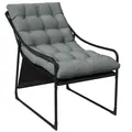 Gartensessel Gartenstuhl mit dickem Sitzkissen Garten Loungesessel mit Armlehne