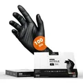 Kemes Einweghandschuhe Nitrilhandschuhe 100 Stück Gummihandschuhe Lebensmittelgeeignet Latexfrei schwarz M