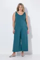 Ulla Popken Schlupfhose Jersey-Jumpsuit weites Bein Ziernaht Biobaumwolle
