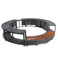 Whirlpool Umrandung Poolumrandung Poolverkleidung Rattan Rahmen Anthrazit-Grau