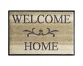 wash+dry by Kleen-Tex Fußmatte wash+dry Schmutzfangmatte Welcome Home beige - 50 x 75 cm, Höhe: 0 mm
