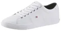 Tommy Hilfiger ESSENTIAL LEATHER SNEAKER Sneaker, Freizeitschuh, Halbschuh, Schnürschuh mit Flaggenstickerei