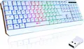 KLIM Chroma wireless Gaming, hintergrundbeleuchtete Tasten, Anti Ghosting Gaming-Tastatur (Deutsche Tastenbelegung, ergonomisch, wasserfest, keyboard)