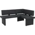 Eckbank Pia I-Bezug Microfaser Anthrazit-links/rechts montierbar-gepolstertes Holzgestell-168x128cm - Schwarz