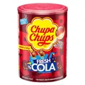 Chupa Chups Fresh Cola Lutscher-Dose, enthält 100 Lollis in den Geschmacksrichtungen und Cola-Zitrone, praktische Aufbewahrungs-Dose, geeignet für Geburtstag, 100 x 12g