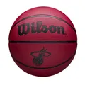 Wilson Basketball NBA Basketball TEAM TRIBUTE, mit verschiedenen Vereinslogos, dunkelrot Miami Heat