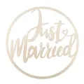 Holz Kranz Just married 30cm zum Hängen  natur Statement Hochzeit Geschenk Deko