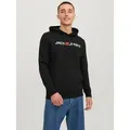Jack & Jones Kapuzensweatshirt JJECORP Hoodie mit Logo und hohem Tragekomfort bedruckt, casual, regular fit, Baumwollmischung, Rundhals schwarz L (52)