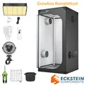 Growbox Komplettset 80x80x160cm mit 100W LED Pflanzenwachstumslampe, Anbauzelt