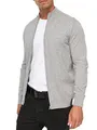 Indicode Herren Lau Strickjacke mit Stehkragen aus 80% Baumwolle | Cardigan für Männer Lt Grey Mix, XXL