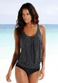 Oversize-Tankini, im modischen Pünktchen-Design, Gr. 52 - N-Gr, schwarz-weiß N-Gr