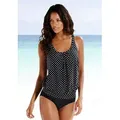 Oversize-Tankini LASCANA, Damen, Gr. 52, N-Gr, schwarz-weiß (schwarz, weiß), Polyamid, gepunktet, Bikini-Sets, im modischen Pünktchen-Design