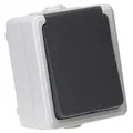 TAFF Feuchtraum Steckdose IP44 Aufputz Grau Einzelsteckdose 16A Keller Garage