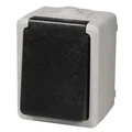 Feuchtraum Steckdose McPower 250V 16A Grau Aufputz IP44 mit Shutter 80x64x60mm