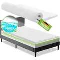 Juskys Topper 90x200 cm aus Memoryschaum, 7-Zonen orthopädisch & atmungsaktiv, 7cm Höhe, H2 - H3, Bezug waschbar Matratzentopper Matratzenauflage