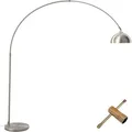 tectake Bogenleuchte, Nickel, Metall, Rund, 34.5x206x175 cm, CE, Lampen & Leuchten, Innenbeleuchtung, Stehlampen, Bogenlampen