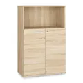 Lomadox Aktenschrank Büroschrank Schrank Büro offenes Fach 2 Türen abschließbar Sonoma Eiche 79x123,4x40,3 cm